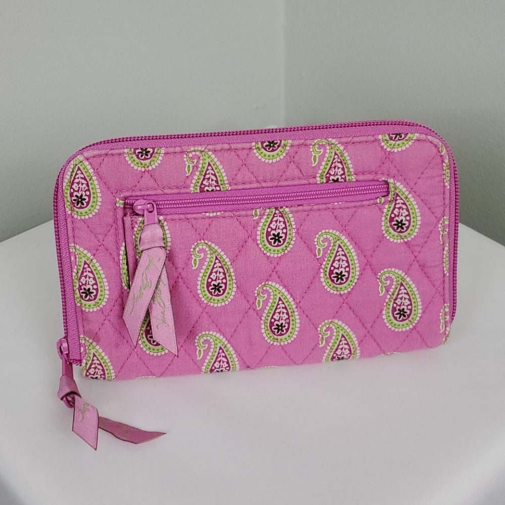 Vera Bradley Pink and Green Paisley Wallet